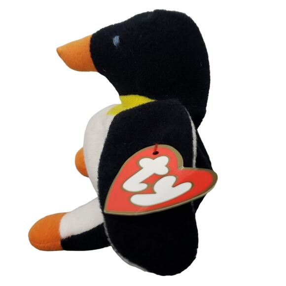 Vintage 1993 TY Teenie Beanie Babies "Waddle" The Penguin Retired 5" Plush Toy - Picture 4 of 8